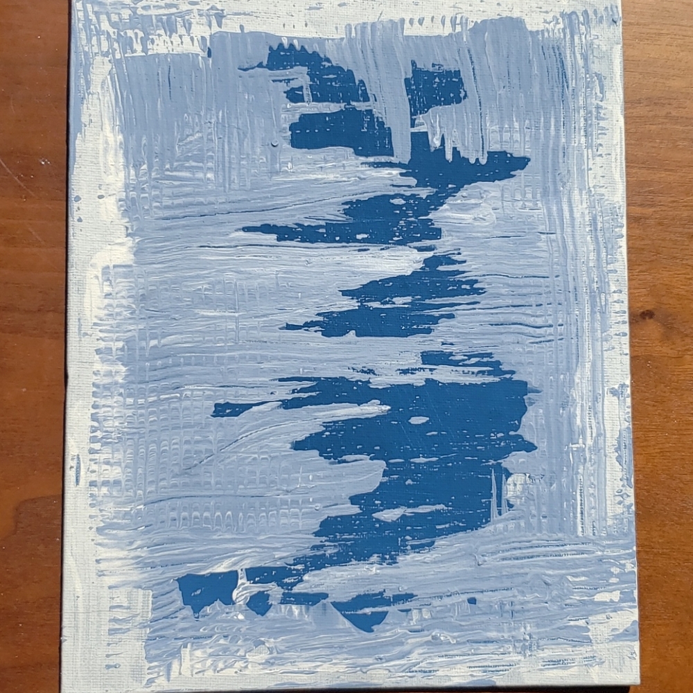 Original Wall Art Painting Acrylic on Canvas Board- Ice Cave